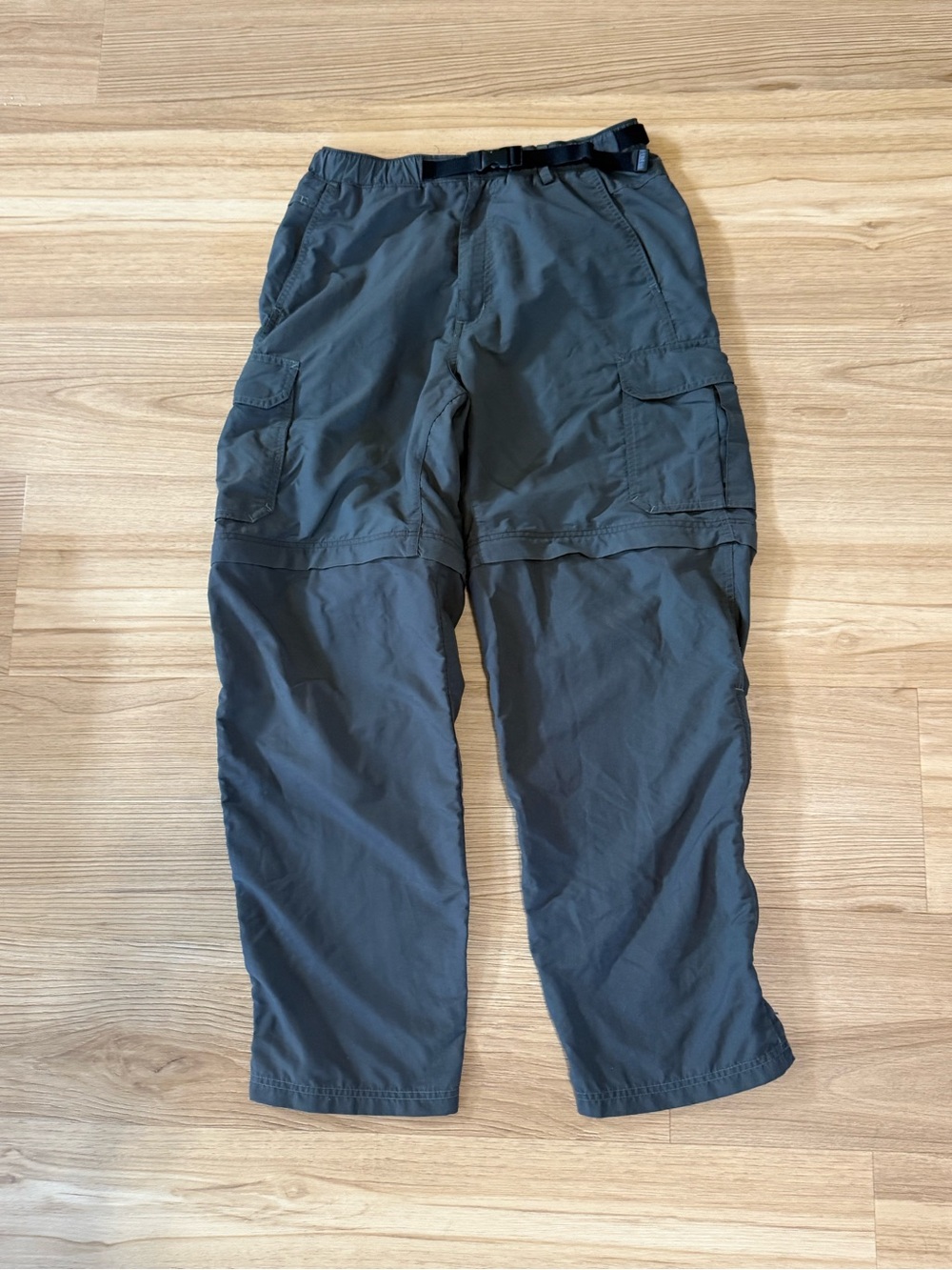 REI Convertible Pants Mens Medium Grey Nylon Cargo Hiking Zip Off UPF 50 Outdoor